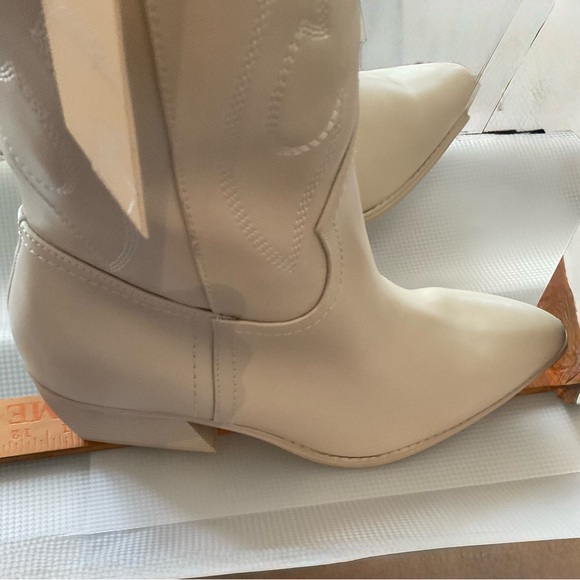 Madden NYC Elegant Off White Heeled Boots for Women Size 11 - Picture 9 of 14